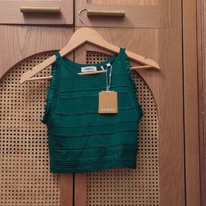NWT Sandro Green Crop Top